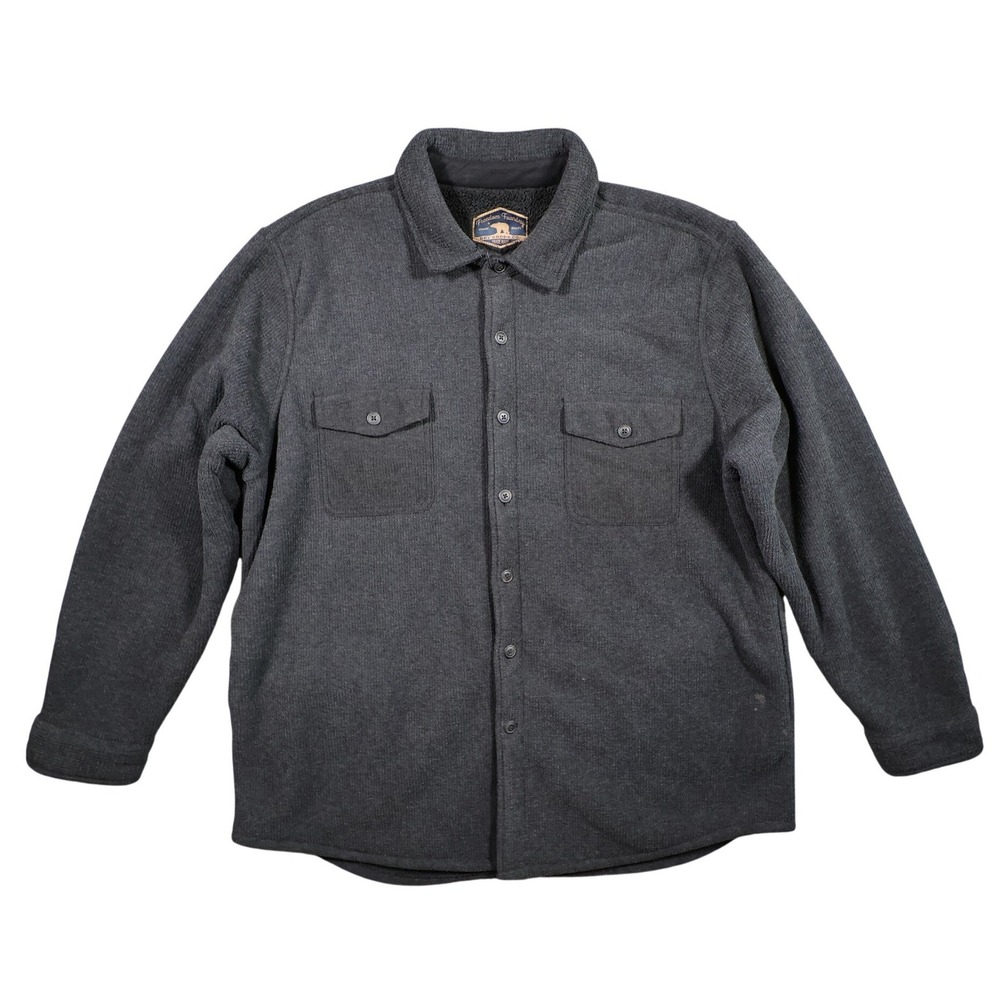 Freedom Foundry Shirt Jacket‎ Mens XXL Gray Excellent Sherpa Lined Fleece Heavy